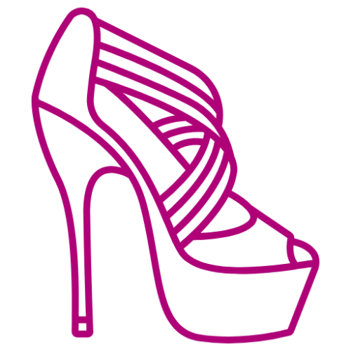 Women's high heel shoe icon means being sophisticated and sophistication.